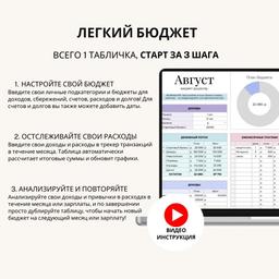 Таблица шаблон личного бюджета «Финансовая диета» - миниатюра 3