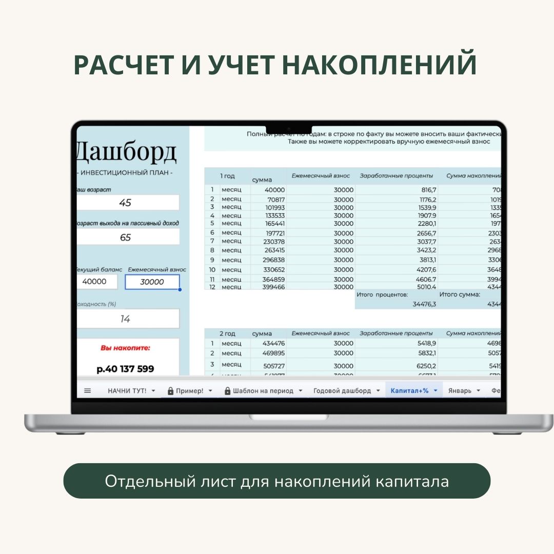 Таблица шаблон личного бюджета «Финансовая диета» - миниатюра 8